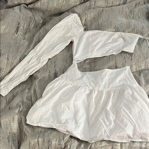 White More To Come Cutout Dress One Shoulder